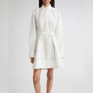 NWT Sammy Long Sleeve Belted Stretch Cotton Poplin Shirtdress